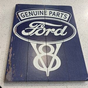 Ford Blue and White Genuine Parts Plaque